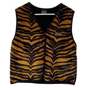 Vintage Elvis Presley Tiger Striped Vest Medium, Made in USA for Graceland, RARE